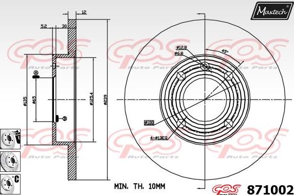 Maxtech 873524 - Гальмівний диск autocars.com.ua