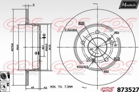 Maxtech 873527.6060 - Гальмівний диск autocars.com.ua