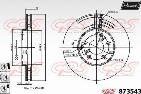 Maxtech 873543.6980 - Гальмівний диск autocars.com.ua