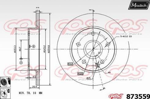 Maxtech 873559.6060 - Гальмівний диск autocars.com.ua