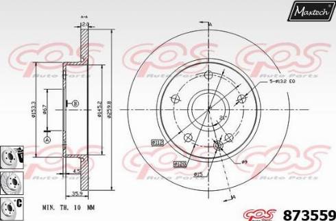 Maxtech 873559.6880 - Гальмівний диск autocars.com.ua