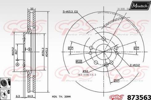 Maxtech 873563.6060 - Гальмівний диск autocars.com.ua