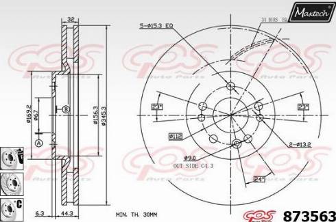 Maxtech 873563.6880 - Гальмівний диск autocars.com.ua