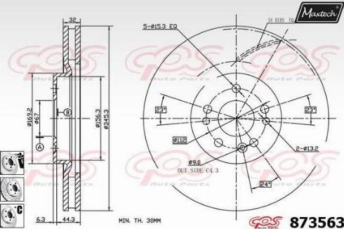 Maxtech 873563.6980 - Гальмівний диск autocars.com.ua