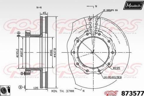 Maxtech 873577.0060 - Гальмівний диск autocars.com.ua