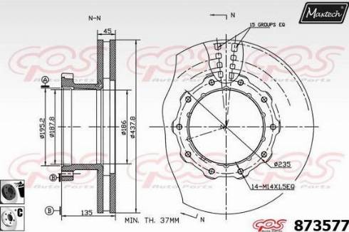 Maxtech 873577.6060 - Гальмівний диск autocars.com.ua