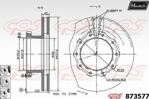 Maxtech 873577.6880 - Гальмівний диск autocars.com.ua