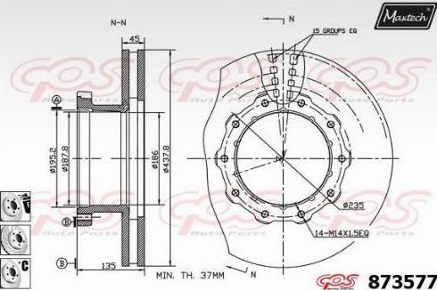 Maxtech 873577.6980 - Гальмівний диск autocars.com.ua