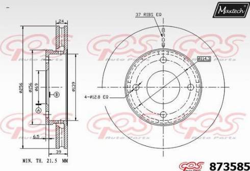 Maxtech 873585.0000 - Гальмівний диск autocars.com.ua