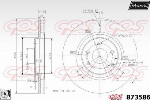 Maxtech 873586.0080 - Гальмівний диск autocars.com.ua