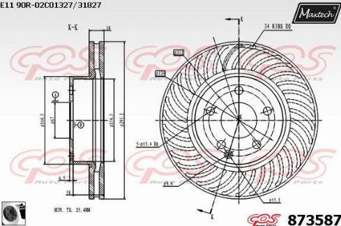 Maxtech 873587.0060 - Гальмівний диск autocars.com.ua