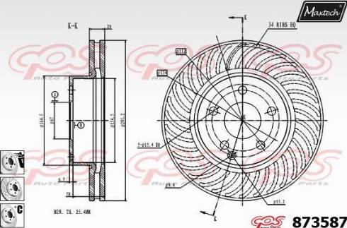 Maxtech 873587.6880 - Гальмівний диск autocars.com.ua