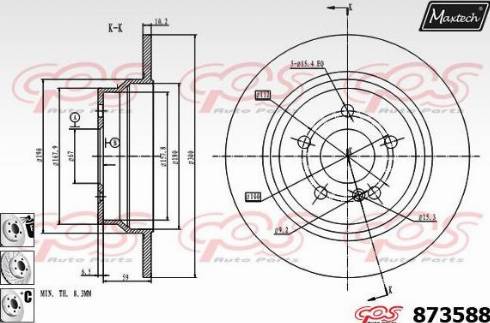 Maxtech 873588.6880 - Гальмівний диск autocars.com.ua