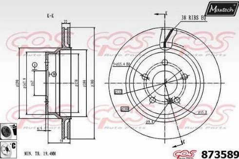 Maxtech 873589.6060 - Гальмівний диск autocars.com.ua