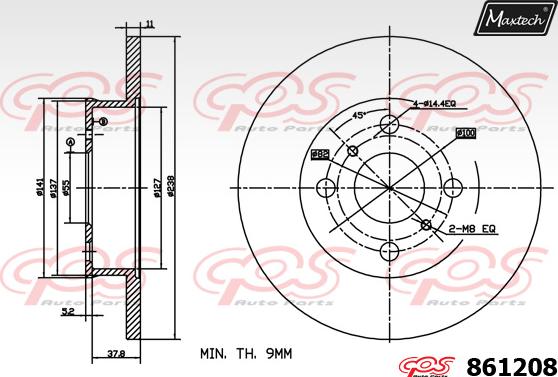 Maxtech 873589 - Гальмівний диск autocars.com.ua