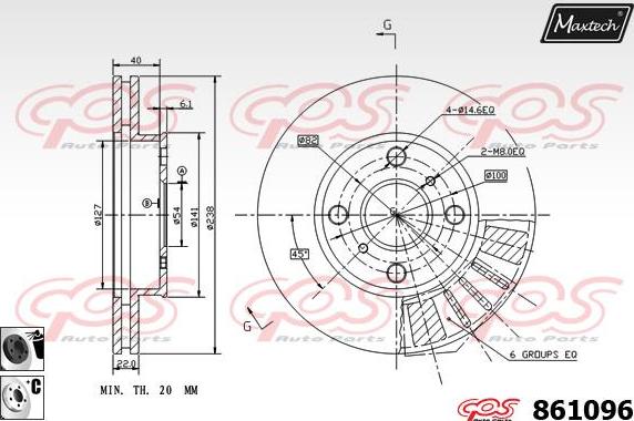 Maxtech 873595 - Гальмівний диск autocars.com.ua