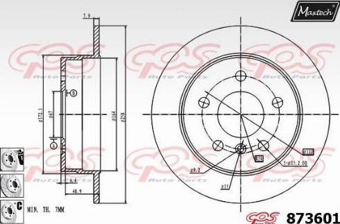 Maxtech 873601.6880 - Гальмівний диск autocars.com.ua