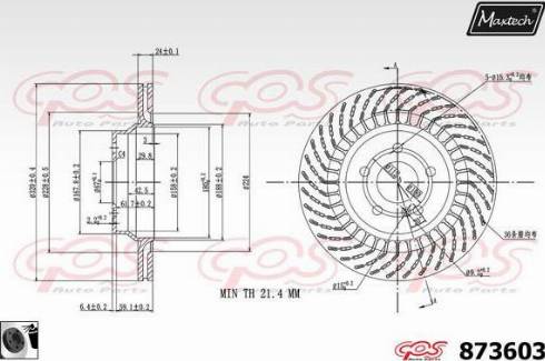 Maxtech 873603.0060 - Гальмівний диск autocars.com.ua