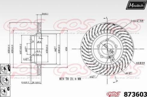 Maxtech 873603.6880 - Гальмівний диск autocars.com.ua