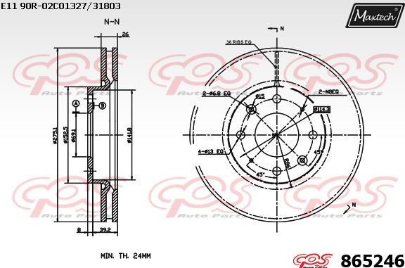 Maxtech 873605 - Гальмівний диск autocars.com.ua