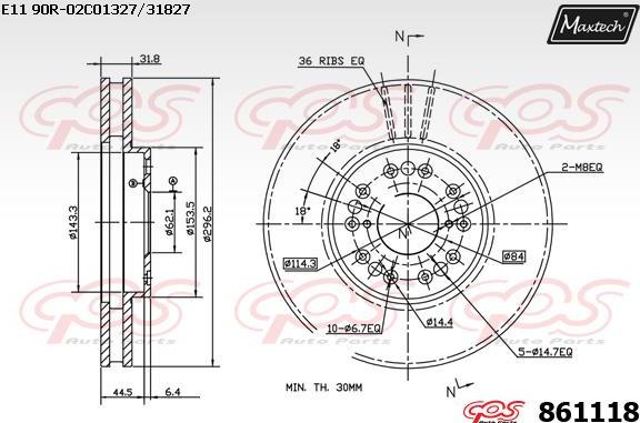 Maxtech 873606 - Тормозной диск autodnr.net