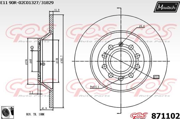 Maxtech 873611 - Гальмівний диск autocars.com.ua