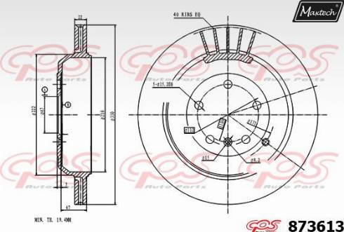 Maxtech 873613.0000 - Гальмівний диск autocars.com.ua