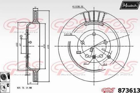 Maxtech 873613.6060 - Гальмівний диск autocars.com.ua