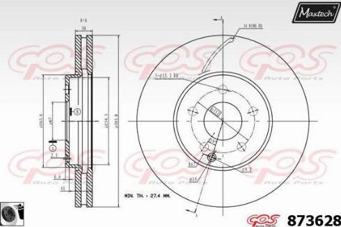 Maxtech 873628.0060 - Гальмівний диск autocars.com.ua