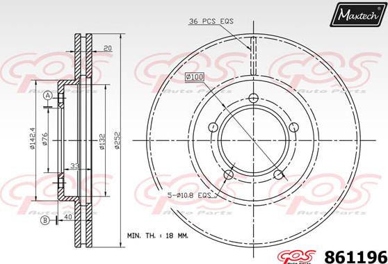 Maxtech 873628 - Гальмівний диск autocars.com.ua