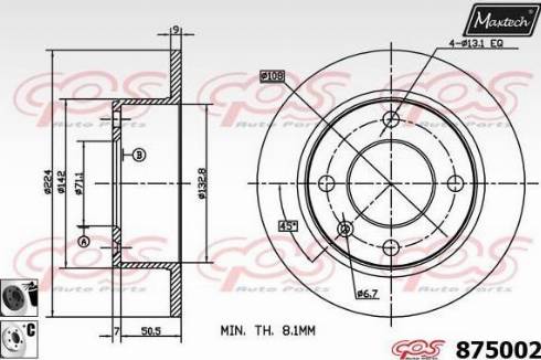 Maxtech 875002.6060 - Гальмівний диск autocars.com.ua