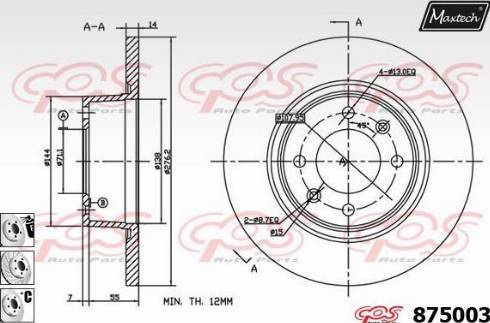 Maxtech 875003.6880 - Гальмівний диск autocars.com.ua