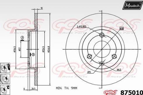 Maxtech 875010.6980 - Гальмівний диск autocars.com.ua