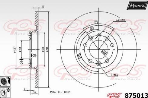 Maxtech 875013.6060 - Гальмівний диск autocars.com.ua