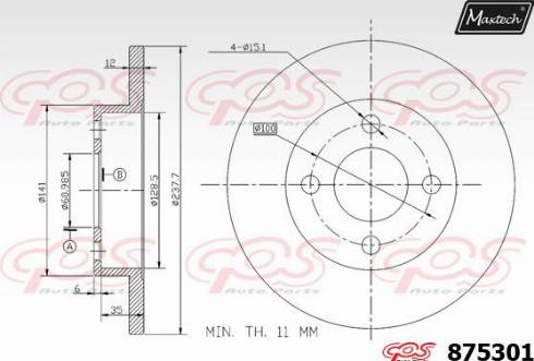 Maxtech 875301.0000 - Гальмівний диск autocars.com.ua