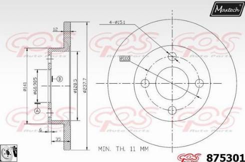 Maxtech 875301.0080 - Гальмівний диск autocars.com.ua