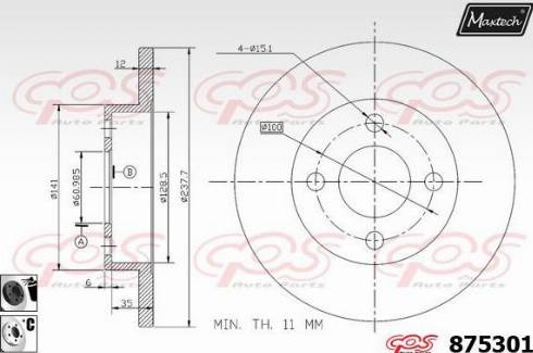 Maxtech 875301.6060 - Гальмівний диск autocars.com.ua