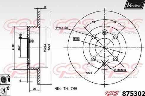 Maxtech 875302.6060 - Гальмівний диск autocars.com.ua