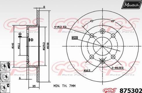 Maxtech 875302.6980 - Гальмівний диск autocars.com.ua