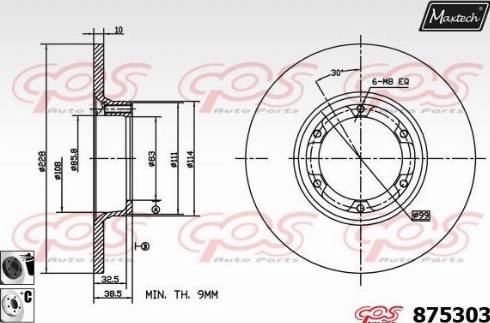 Maxtech 875303.6060 - Гальмівний диск autocars.com.ua