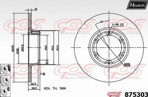 Maxtech 875303.6880 - Гальмівний диск autocars.com.ua