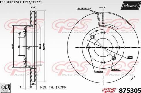 Maxtech 875305.0080 - Гальмівний диск autocars.com.ua