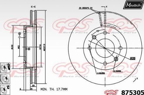 Maxtech 875305.6980 - Гальмівний диск autocars.com.ua