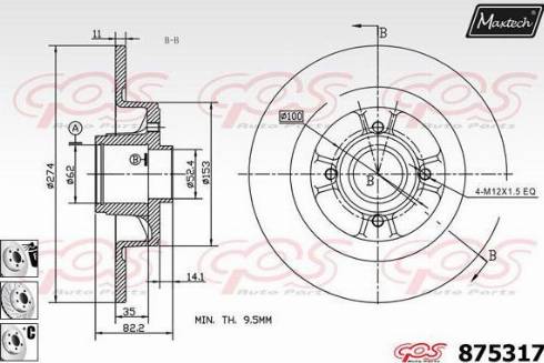 Maxtech 875317.6981 - Гальмівний диск autocars.com.ua