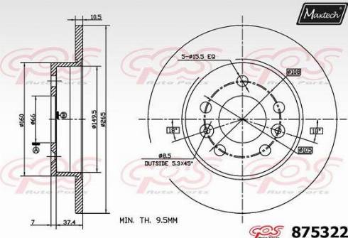 Maxtech 875322.0000 - Тормозной диск autodnr.net