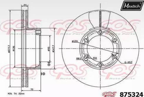 Maxtech 875324.6060 - Гальмівний диск autocars.com.ua