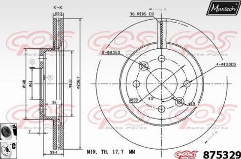 Maxtech 875329.6060 - Тормозной диск autodnr.net