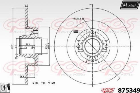 Maxtech 875349.0085 - Гальмівний диск autocars.com.ua