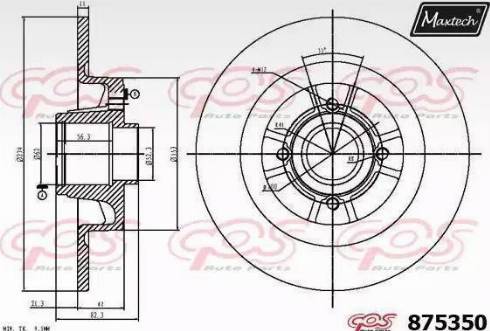 Maxtech 875350.6985 - Гальмівний диск autocars.com.ua