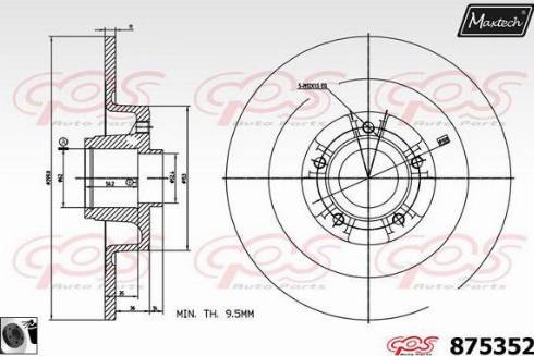 Maxtech 875352.0065 - Гальмівний диск autocars.com.ua